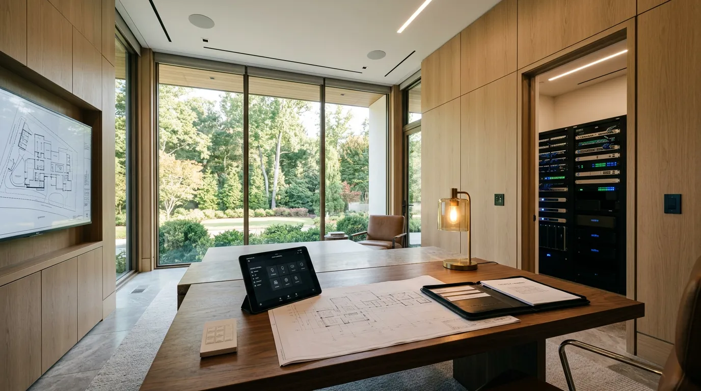 Luxury estate office with integrated technology in Charlotte NC