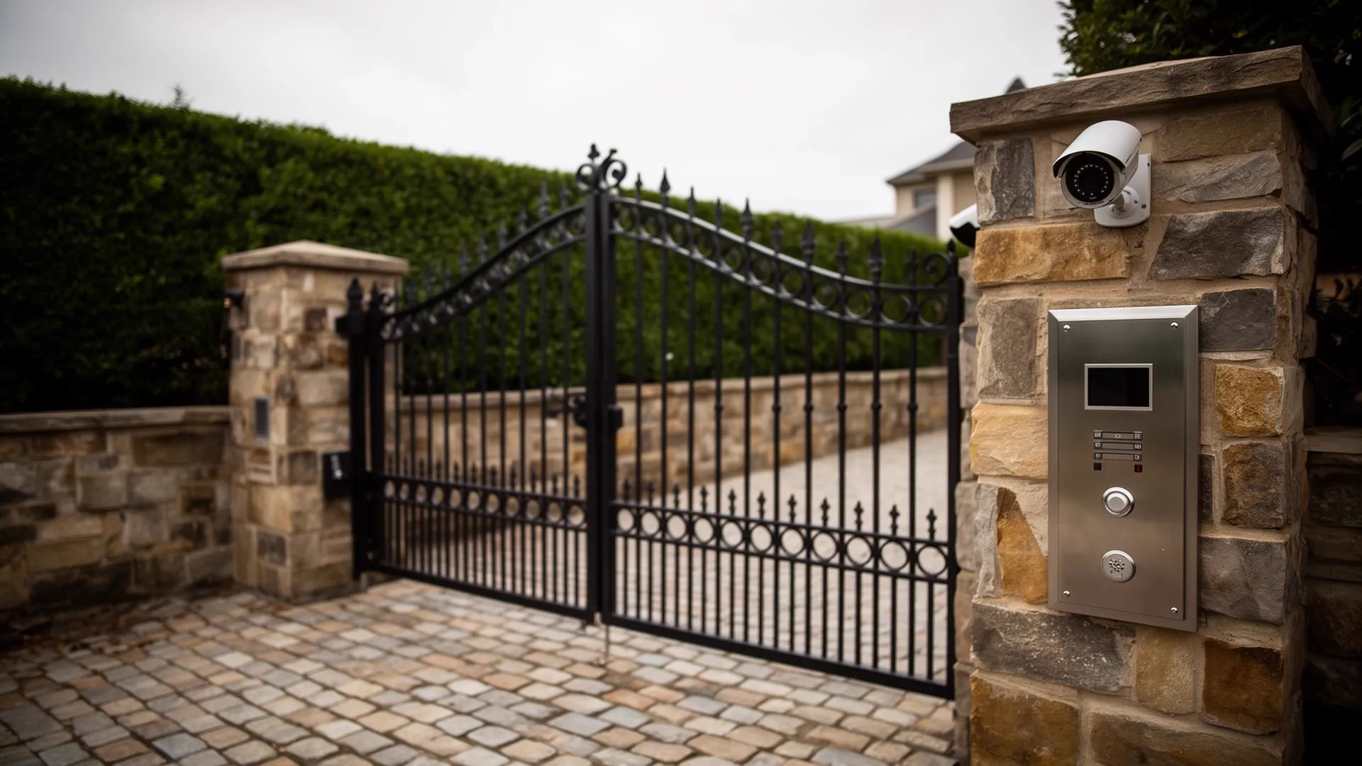 Luxury estate with architecturally integrated security and landscape lighting